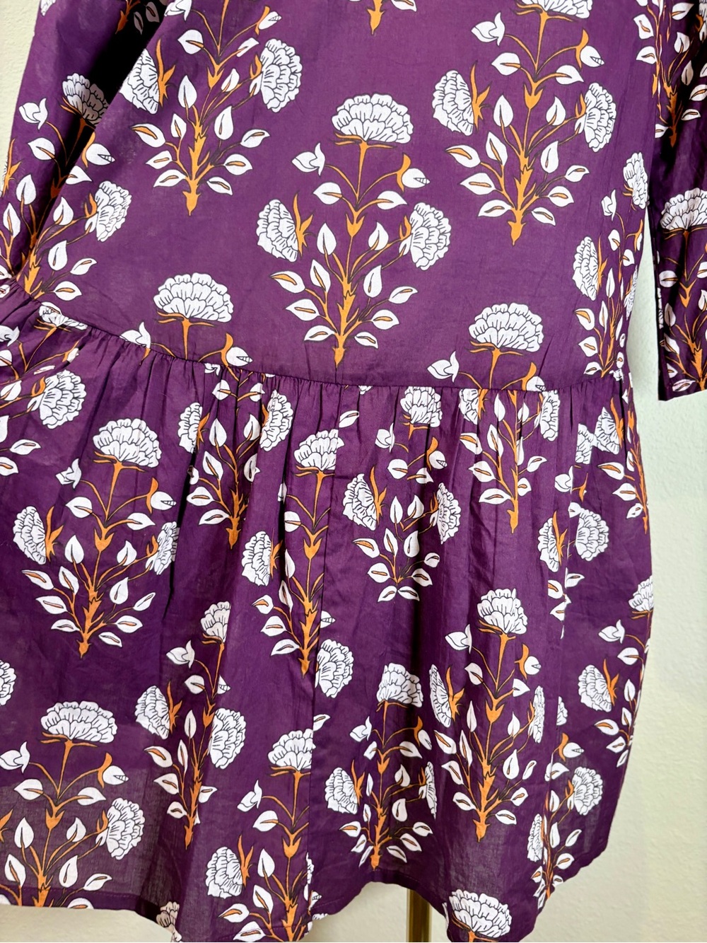 Ro's Garden Deauville Plum Floral Button-Down Dress Size Large - Picture 6 of 11